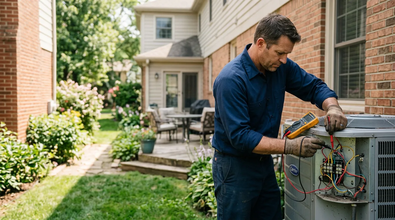 HVAC technician working near Cairo, WV